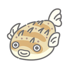 笑顔のハリセンボンのイラスト