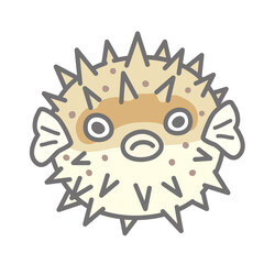 トゲを立てているハリセンボンのイラスト
