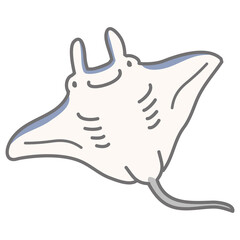 マンタ(オニイトマキエイ)のイラスト