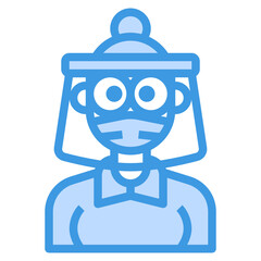 Avatar blue outline icon