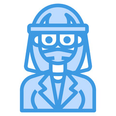 Avatar blue outline icon