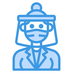 Avatar blue outline icon
