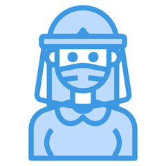 Avatar blue outline icon
