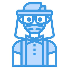 Avatar blue outline icon