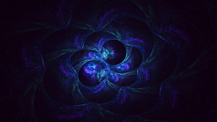 3D rendering abstract multicolor fractal light background