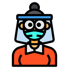 Avatar filled outline icon