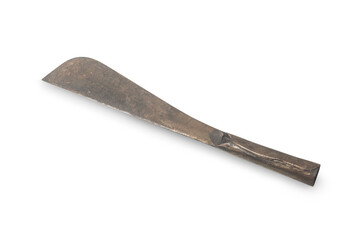 Chopping knife through use on white with clipping path