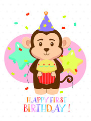 Lovely First Birthday Card Design