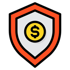 Shield filled outline icon