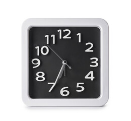 Stylish clock on white background