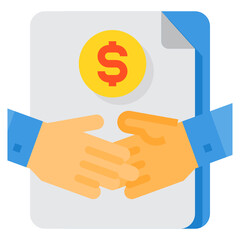 Hand shake flat icon