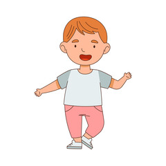 Cheerful Boy Standing with Open Arms for Hug Vector Illustration