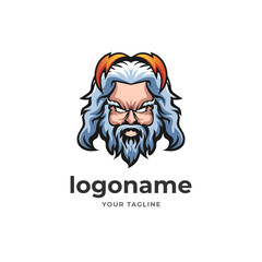 zeus logo mascot god lightning warrior for e sport gaming
