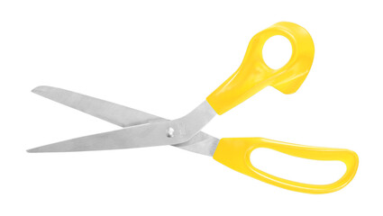 yellow scissors isolated on a white background