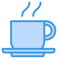 Coffee Cup blue outline icon