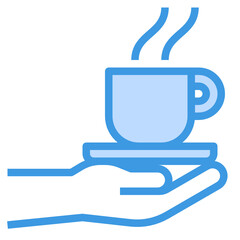 Coffee Cup blue outline icon