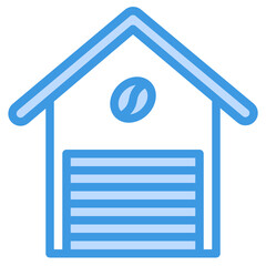 Warehouse blue outline icon