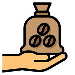 Coffee Beans filled outline icon