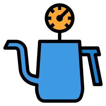blue kettle with gauge clip art preview