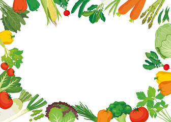 野菜フレーム 背景白（囲み）