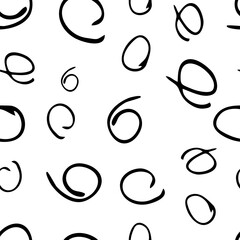 Seamless pattern with sketch round squiggle - obrazy, fototapety, plakaty