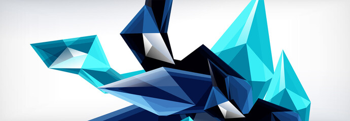 Obraz premium Vector 3d triangles and pyramids abstract background for business or technology presentations, internet posters or web brochure covers