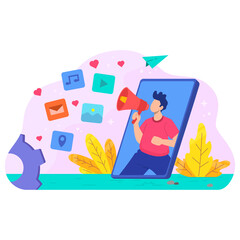 business marketing flat illustration growth financial analysis