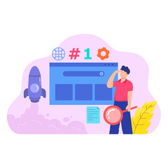 business marketing flat illustration growth financial analysis