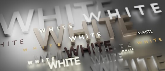 Abstract WHITE 3D TEXT Rendered Poster (3D Artwork)