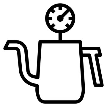 black kettle with pressure gauge clip art preview