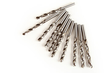 drill bits on a white background