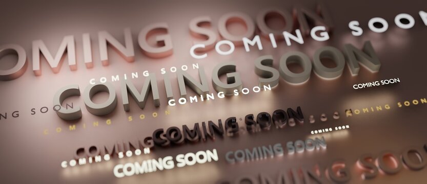 Abstract COMING SOON 3D TEXT Rendered Poster (3D Artwork)