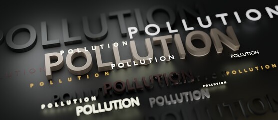 Abstract POLLUTION 3D TEXT Rendered Poster (3D Artwork)