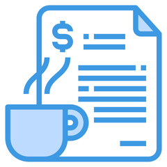 Business blue outline icon