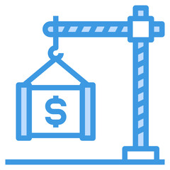 Container blue outline icon