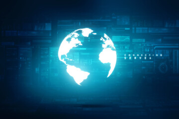 Global network connection. World map and concept of global business.