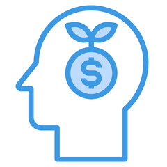 Growth blue outline icon