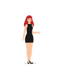 Young woman. Vector flat style cartoon illustration