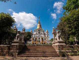 Fototapeta na wymiar Buu Long Pagoda a very famous Buddhist Pagoda situated in the heart of Saigon. City- Ho Chi Minh, Country- Vietnam. 16 Feb 2020