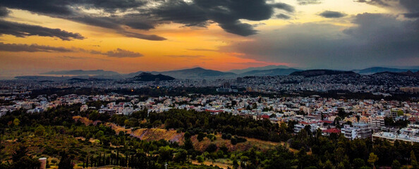 Fototapeta na wymiar Sunset over Athens