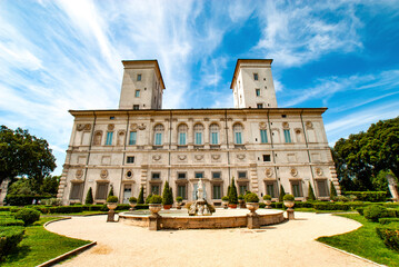 Fototapeta na wymiar Villa Borghese (Galleria Borghese) in Rome on June 13, 2021, Italy, Europe