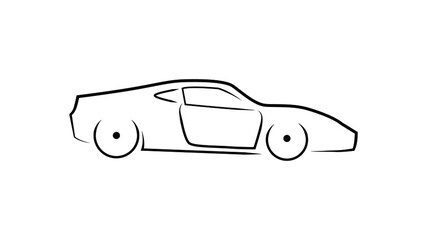 sport car logo template, Vector sports car, car icon line art, Concept Vehicle Silhouette Vector, 