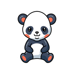 Fototapeta premium Cute little panda cartoon sitting