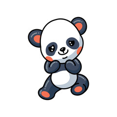 Obraz premium Cute little panda cartoon sitting