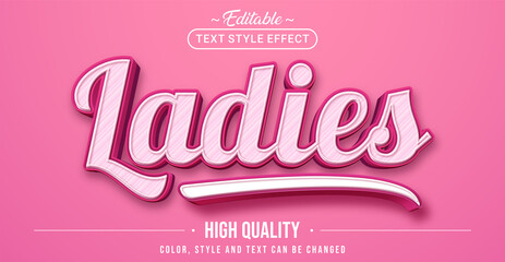 Editable text style effect - Pink Ladies text style theme.