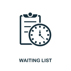 Waiting List icon. Simple creative element. Filled monochrome Waiting List icon for templates, infographics and banners