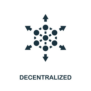 Decentralized icon. Simple creative element. Filled monochrome Decentralized icon for templates, infographics and banners