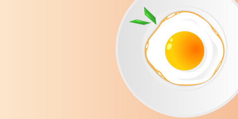 Background illustration of delicious omelet on a serving plate