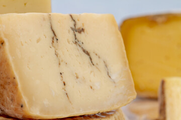 Rustic cow's cheese cut.