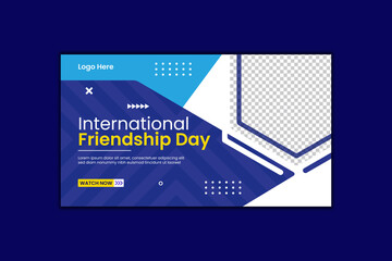 International Friendship Day Youtube Thumbnail Design and Web Banner